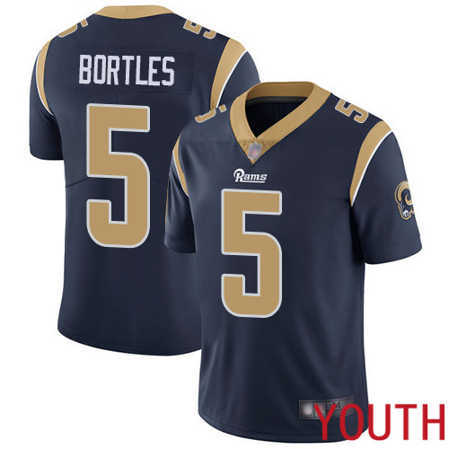 Los Angeles Rams Limited Navy Blue Youth Blake Bortles Home Jersey NFL Football #5 Vapor Untouchable->->Youth Jersey